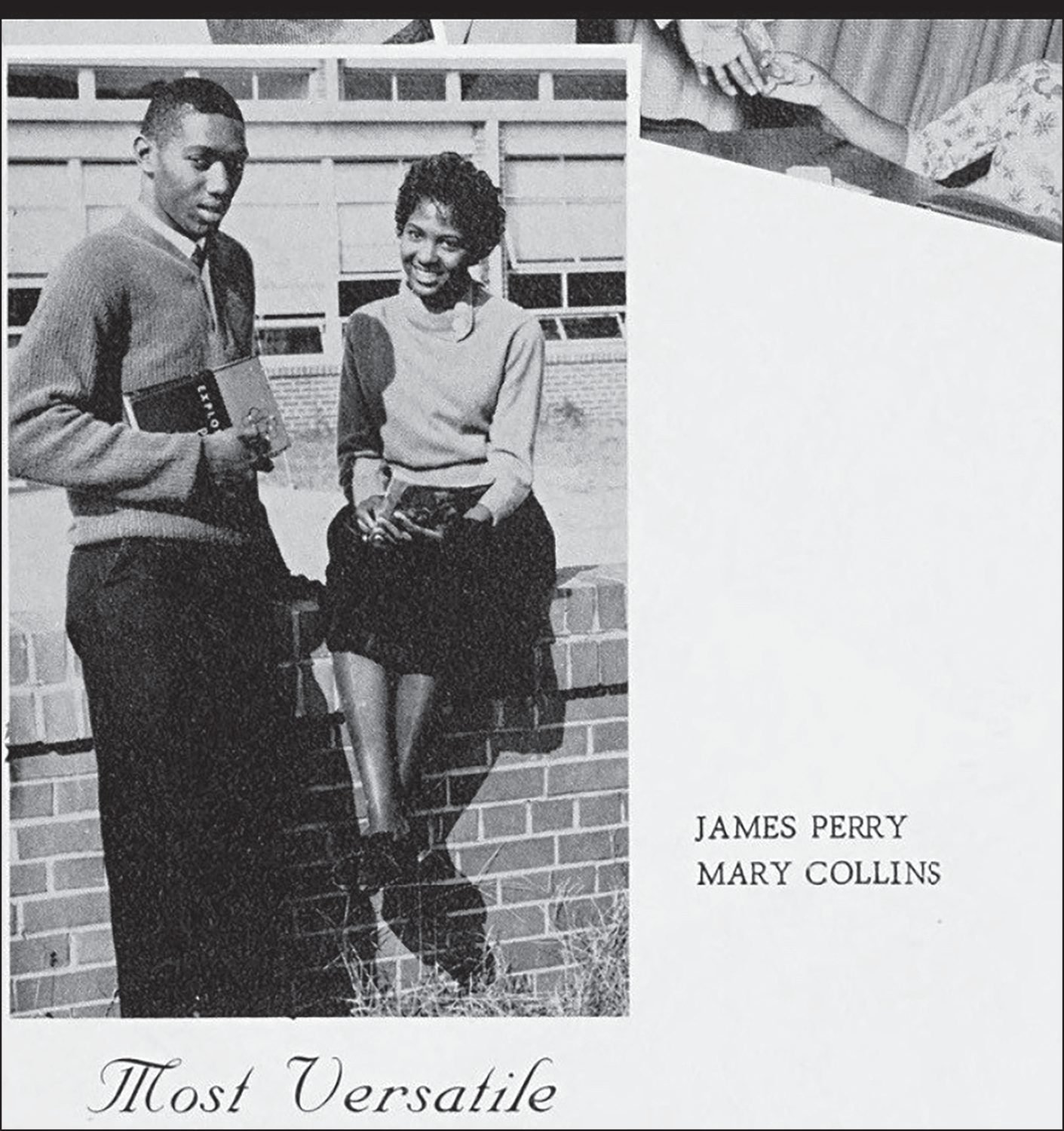 James with Mary Collins, high school yearbook photo