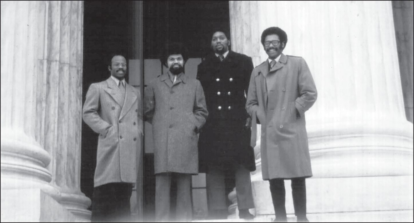 James with classmates from Columbia Law School in front of the United States Supreme Court